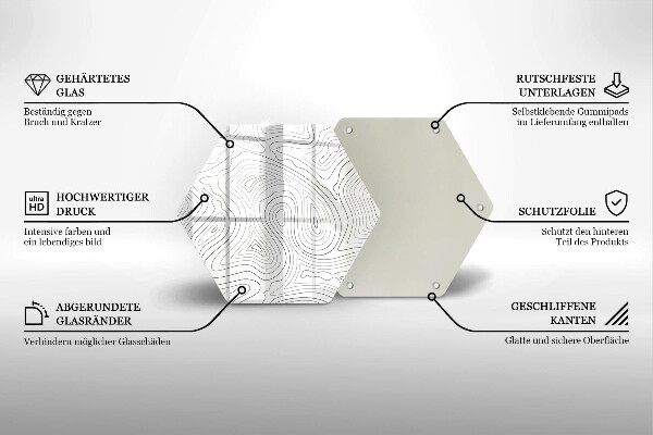 Steklena podloga za rezanje Abstraktne oblike