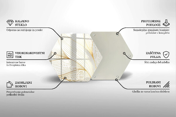 Steklena podloga za rezanje Vzorec modernih linij