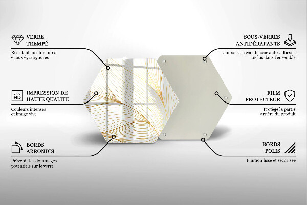 Steklena podloga za rezanje Vzorec modernih linij