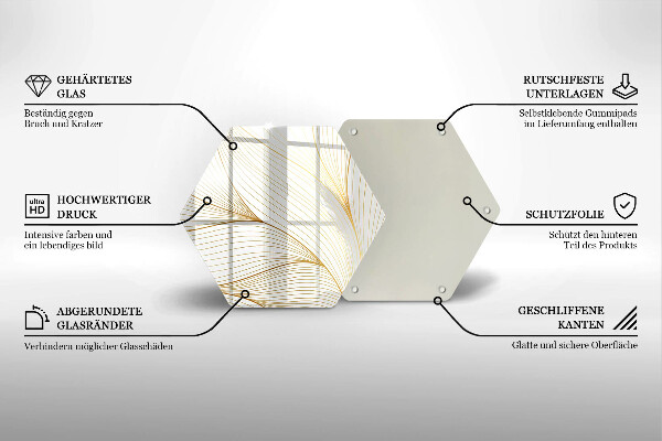 Steklena podloga za rezanje Vzorec modernih linij