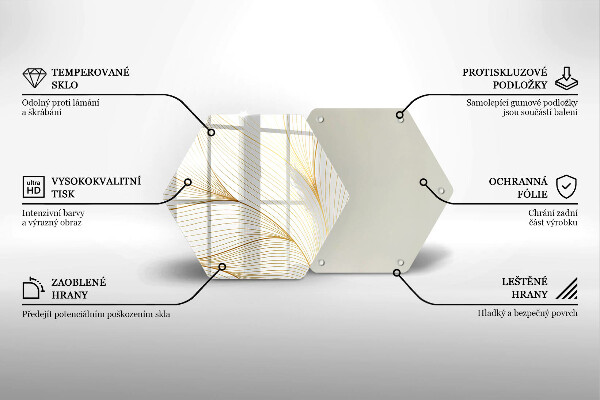 Steklena podloga za rezanje Vzorec modernih linij