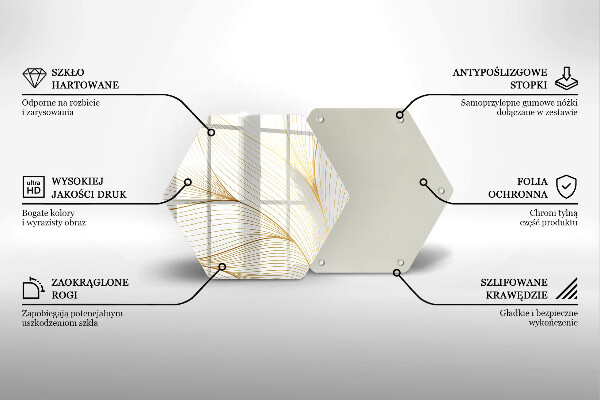 Steklena podloga za rezanje Vzorec modernih linij