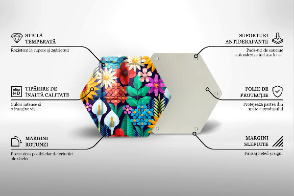 Steklena podloga za rezanje Ilustracija travniškega cvetja