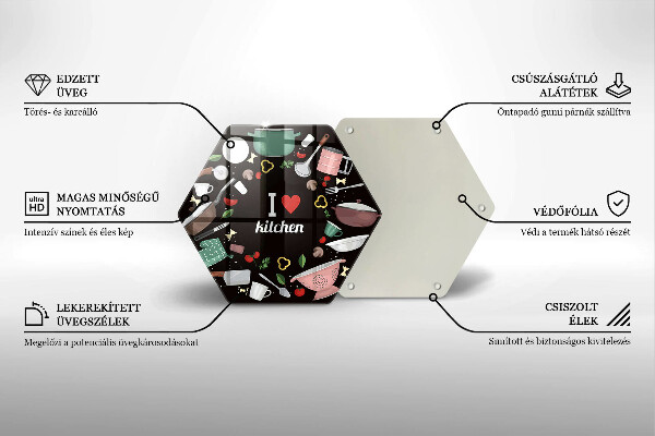 Steklena podloga za rezanje Ilustracija Obožujem kuhinjo