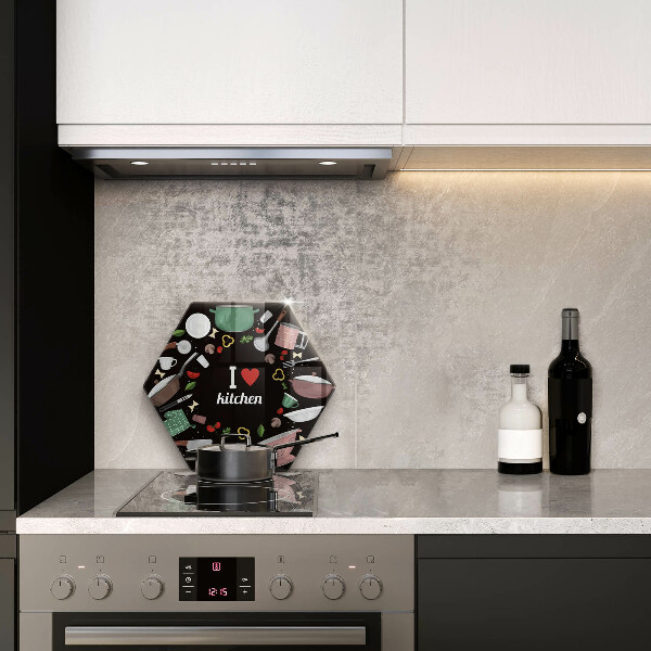Steklena podloga za rezanje Ilustracija Obožujem kuhinjo