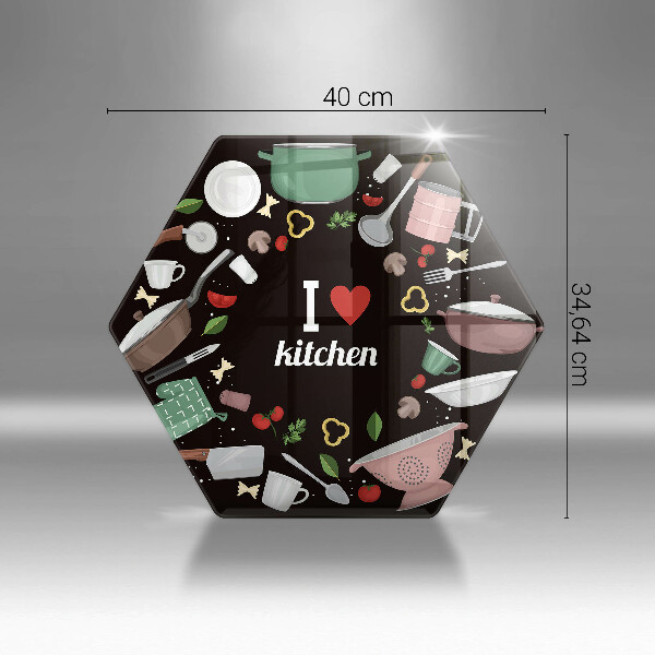 Steklena podloga za rezanje Ilustracija Obožujem kuhinjo
