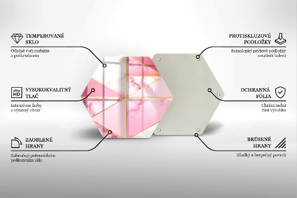 Steklena podloga za rezanje Geometrijski marmor