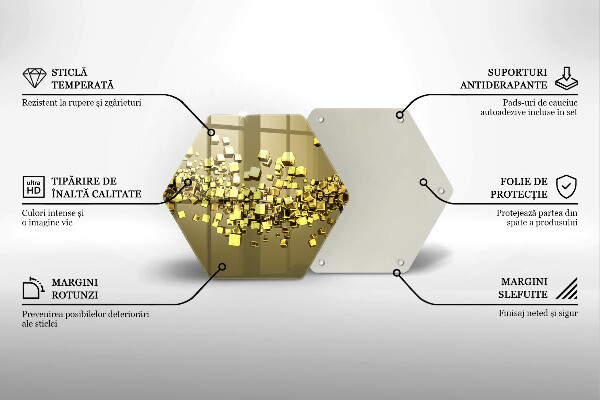 Steklena podloga za rezanje Abstraktna 3D geometrija