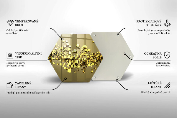 Steklena podloga za rezanje Abstraktna 3D geometrija