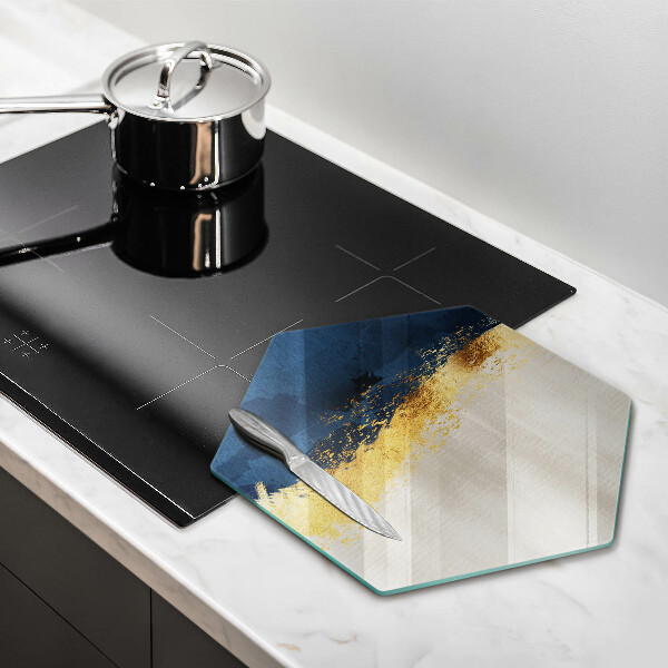 Steklena podloga za rezanje Zlata abstrakcija