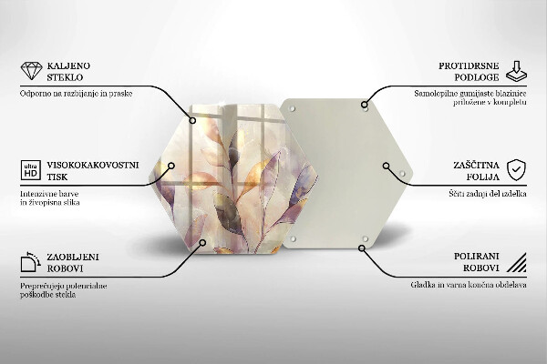 Steklena podloga za rezanje Poslikani boho listi