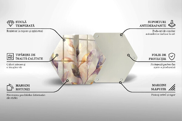 Steklena podloga za rezanje Poslikani boho listi