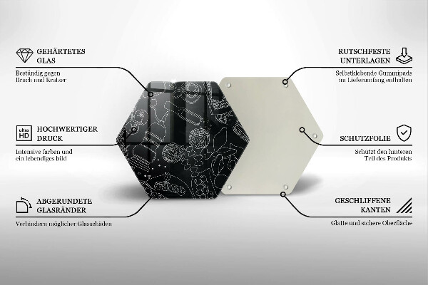 Steklena podloga za rezanje Kuhinjski dodatki