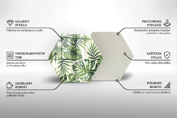 Steklena podloga za rezanje Ilustracija listov monstere