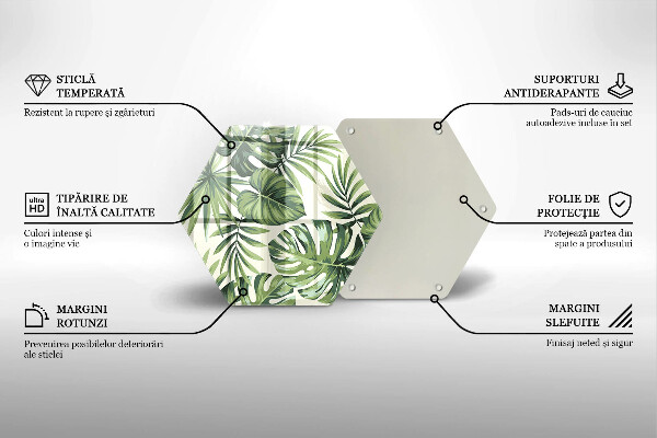 Steklena podloga za rezanje Ilustracija listov monstere