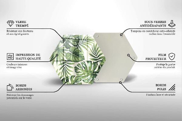 Steklena podloga za rezanje Ilustracija listov monstere