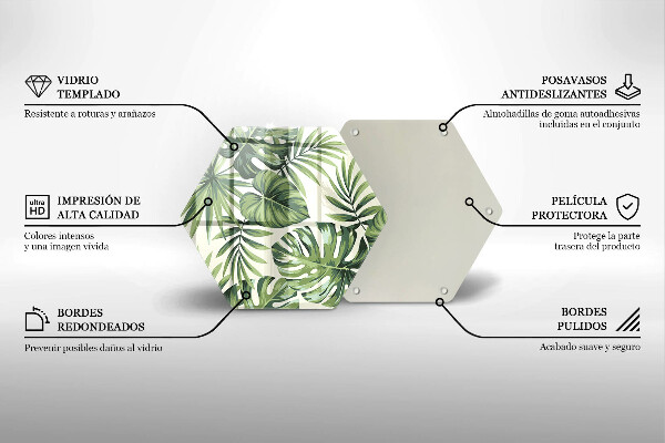 Steklena podloga za rezanje Ilustracija listov monstere