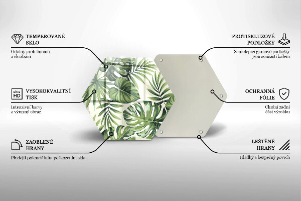 Steklena podloga za rezanje Ilustracija listov monstere