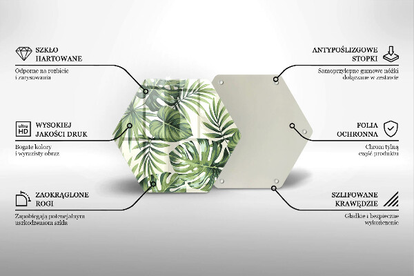 Steklena podloga za rezanje Ilustracija listov monstere