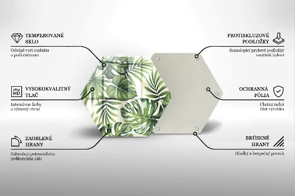 Steklena podloga za rezanje Ilustracija listov monstere