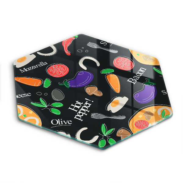 Steklena podloga za rezanje Ilustracija hrane