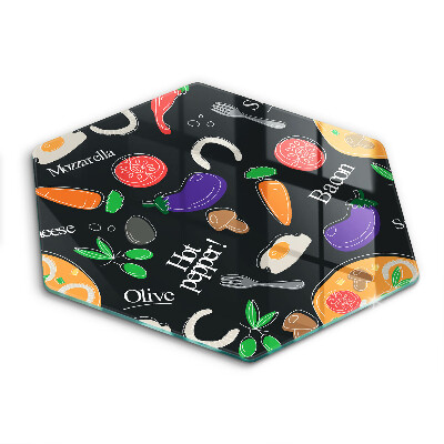 Steklena podloga za rezanje Ilustracija hrane