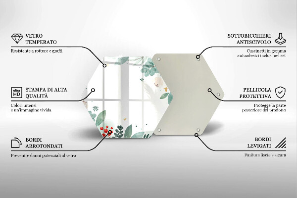 Steklena podloga za rezanje Akvarelni listi