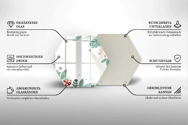 Steklena podloga za rezanje Akvarelni listi