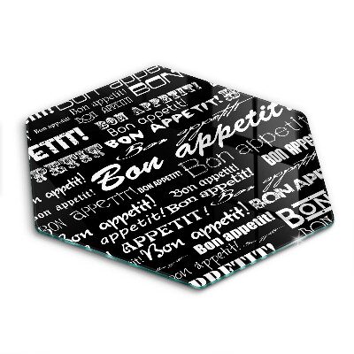 Steklena podloga za rezanje Kuhinjski podnapisi Bon appetit