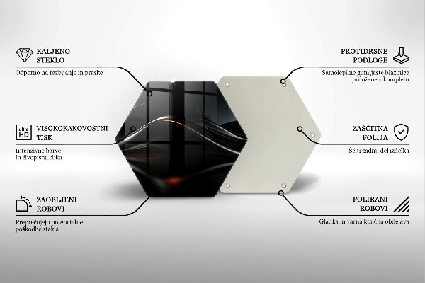 Steklena podloga za rezanje Abstraktno 3D oblikovanje