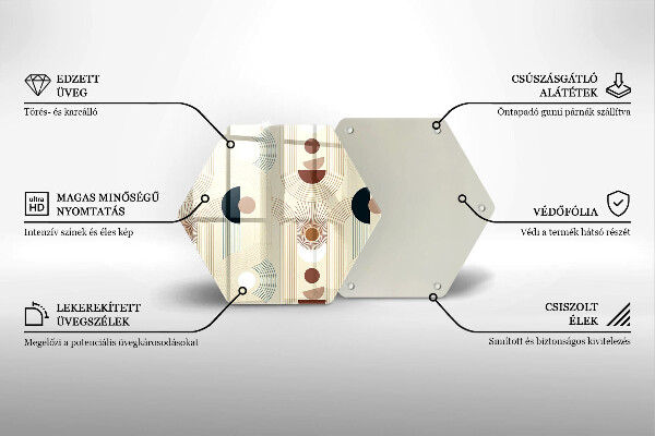 Steklena podloga za rezanje Boho geometrijske oblike