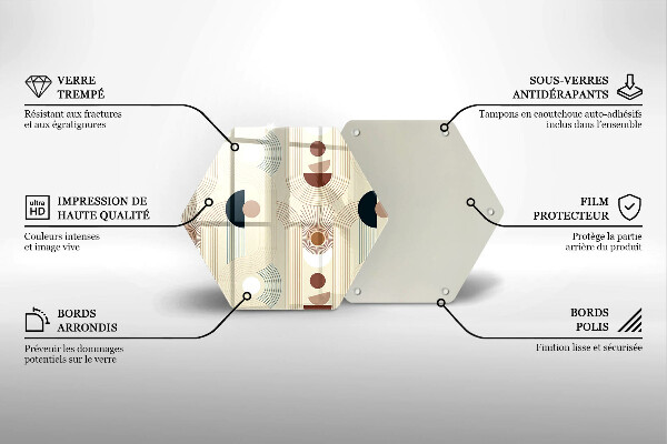 Steklena podloga za rezanje Boho geometrijske oblike