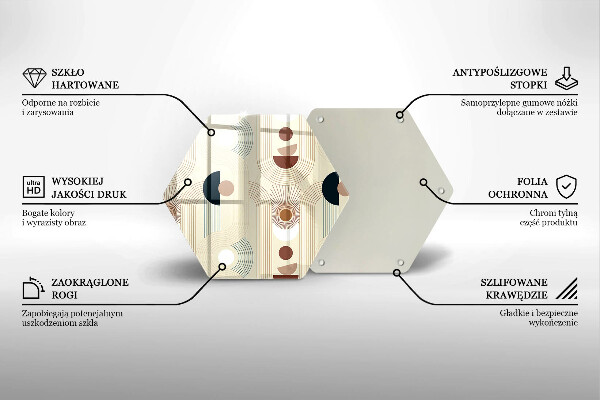 Steklena podloga za rezanje Boho geometrijske oblike
