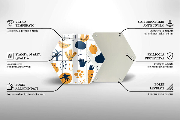 Steklena podloga za rezanje Ilustracija hrane