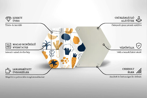 Steklena podloga za rezanje Ilustracija hrane