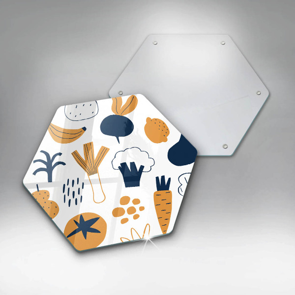 Steklena podloga za rezanje Ilustracija hrane