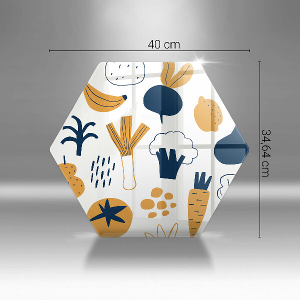 Steklena podloga za rezanje Ilustracija hrane