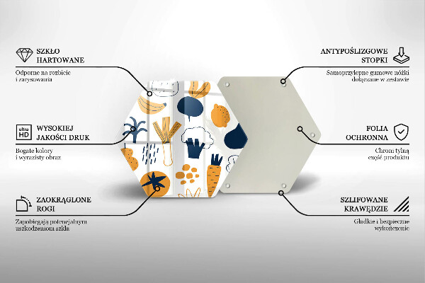 Steklena podloga za rezanje Ilustracija hrane