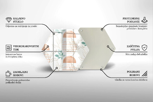 Steklena podloga za rezanje Boho vzorec listov