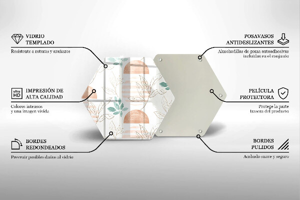 Steklena podloga za rezanje Boho vzorec listov