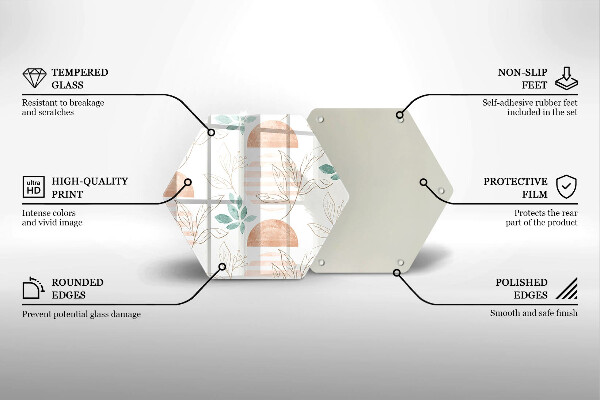 Steklena podloga za rezanje Boho vzorec listov