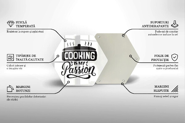 Steklena podloga za rezanje Kuhanje je moja strast