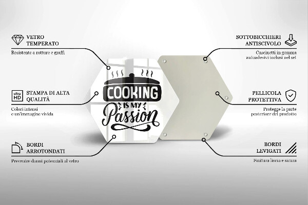 Steklena podloga za rezanje Kuhanje je moja strast