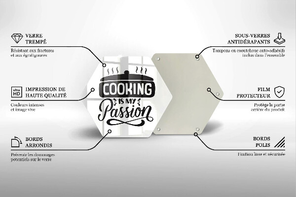 Steklena podloga za rezanje Kuhanje je moja strast