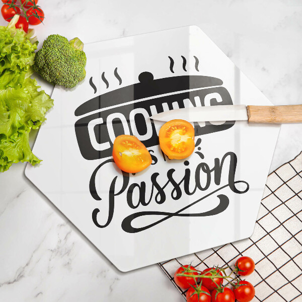 Steklena podloga za rezanje Kuhanje je moja strast