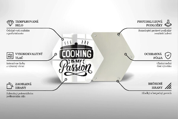Steklena podloga za rezanje Kuhanje je moja strast