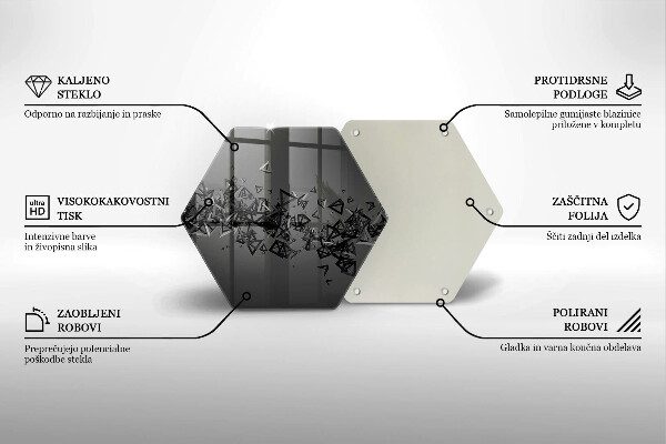 Steklena podloga za rezanje Abstraktne 3D oblike
