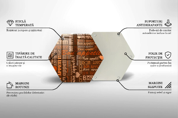 Steklena podloga za rezanje Bon appetit podnapisi