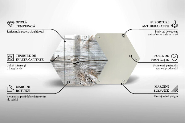 Steklena podloga za rezanje Svetla lesena struktura