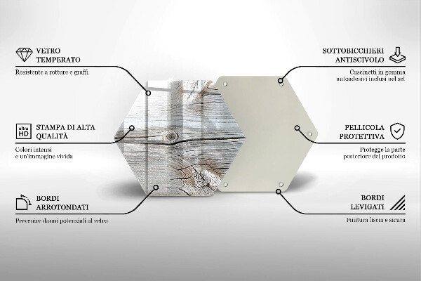Steklena podloga za rezanje Svetla lesena struktura